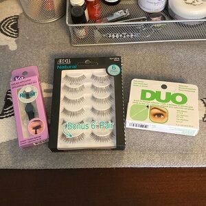 Eyelashes, adhesive & applicator